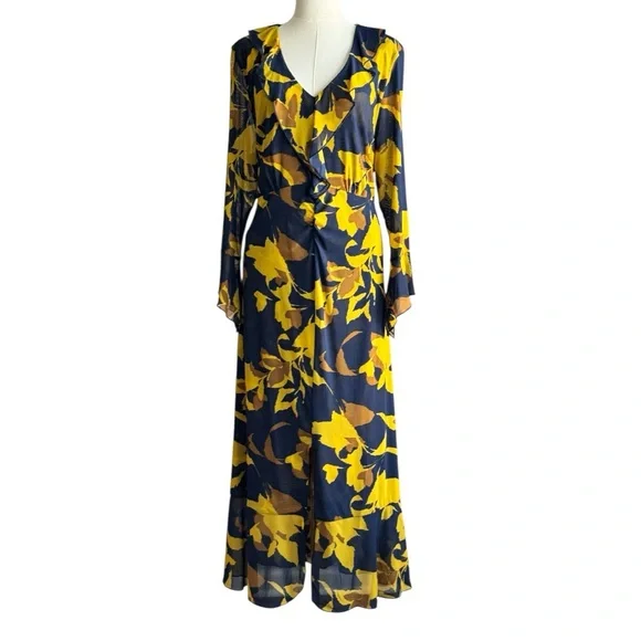 CAbi Navy Floral Midnight Midi  Dress, Size Extra Large - Picture 2 of 14